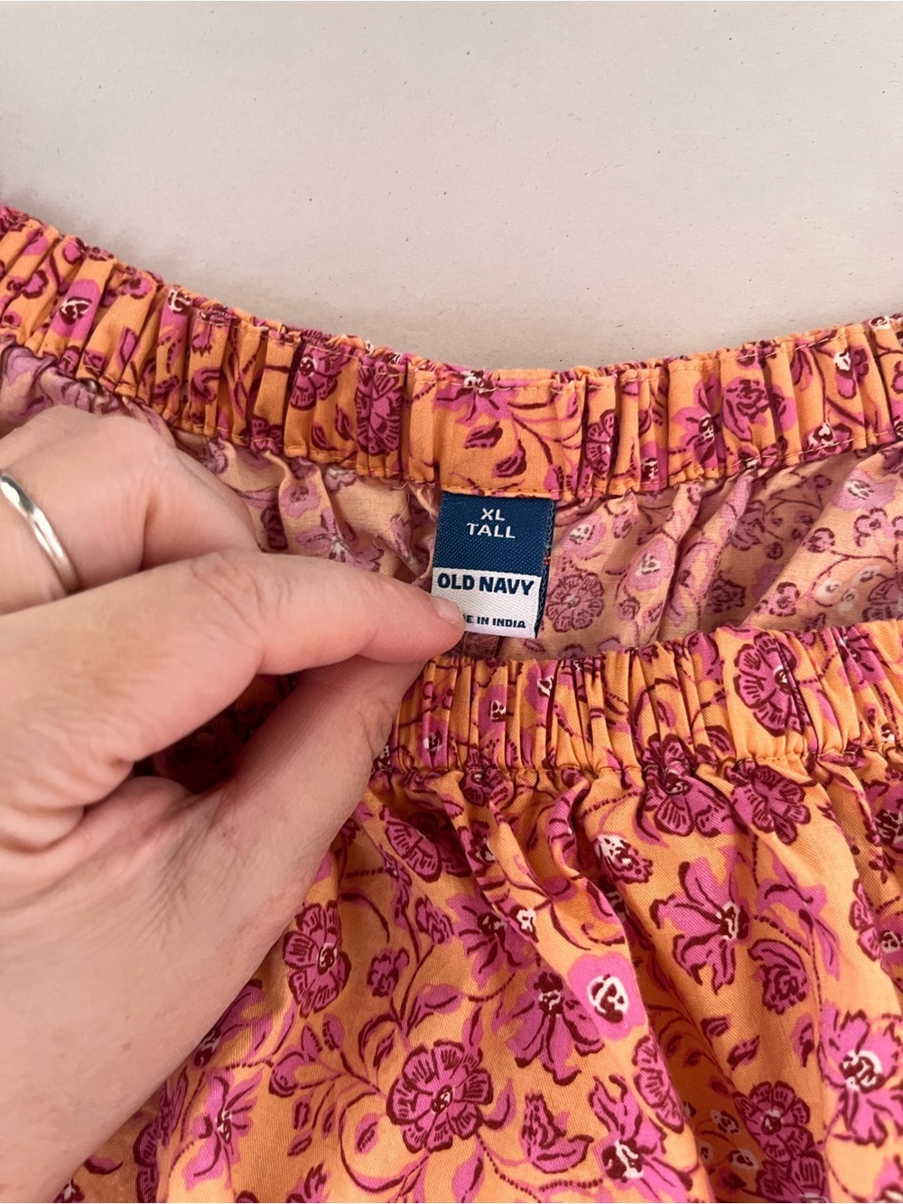 Old Navy Pink and Orange Floral Mini Swing Dress XL Tall - Picture 10 of 13